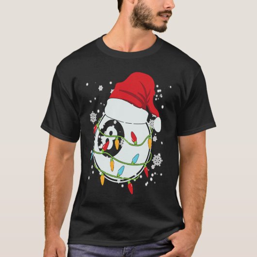 Christmas Billiard Funny Christmas Lights Xmas Tシャツ (正面)