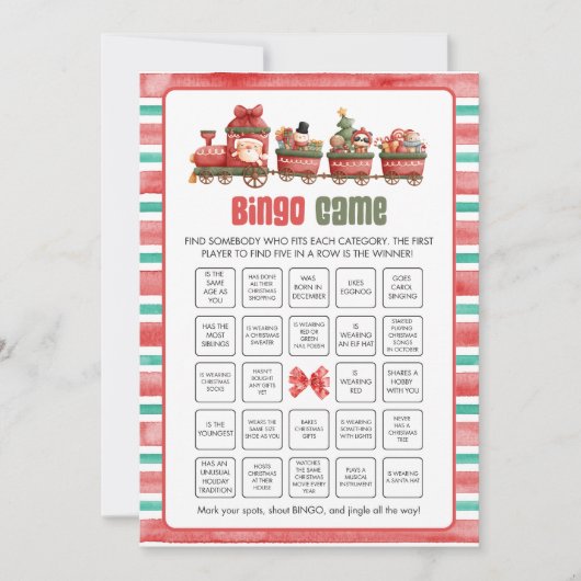 Christmas Bingo Game シーズンカード (正面)
