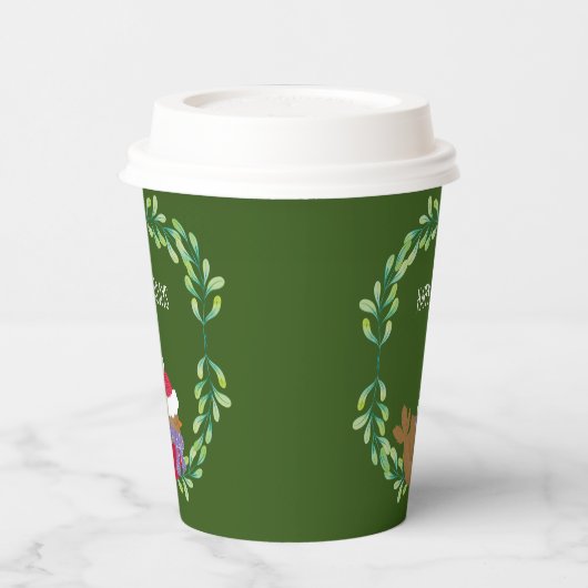 Christmas Bird On A Branch Paper cup 紙コップ (左)