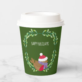 Christmas Bird On A Branch Paper cup 紙コップ