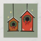Christmas Birdhouse – Cozy Minimal Design カード (正面)