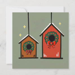 Christmas Birdhouse – Cozy Minimal Design カード