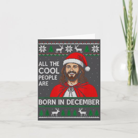 Christmas Birthday Humor Funny Jesus Born In Decem カード (正面)