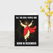 Christmas Birthday Humor Funny Jesus Born In Decem カード (黄色い花)
