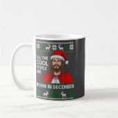 Christmas Birthday Humor Funny Jesus Born In Decem コーヒーマグカップ (左)