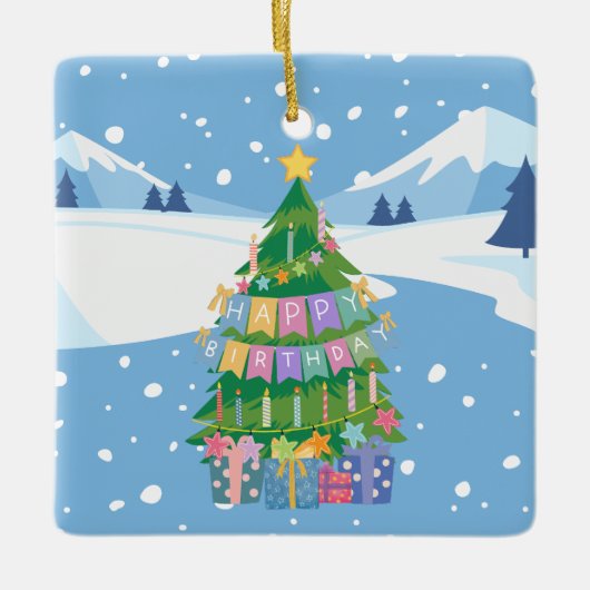 Christmas Birthday Tree Ornament (Dec. 25) セラミックオーナメント (正面)