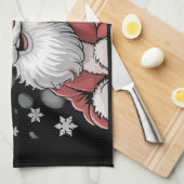 Christmas Black African American Santa Xmas  キッチンタオル (四つ折り)