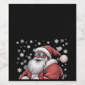 Christmas Black African American Santa Xmas  ワインラベル (シングルラベル)
