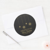 Christmas Black and Gold Homemade For You ラウンドシール (封筒)