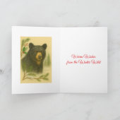 Christmas Black Bear Watercolor Holiday Card シーズンカード (内部)