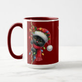 Christmas Black Cat Holiday Mug マグカップ (左)