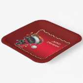 Christmas Black Cat Holiday Paper Plate ペーパープレート (傾斜あり)