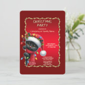 Christmas Black Cat Holiday Party Invitation 招待状 (スタンド正面)