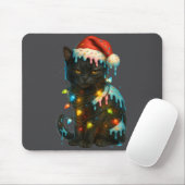 Christmas Black Cat Ice Cream Drip Santa Hat Cute マウスパッド (マウス)