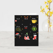 Christmas Black Cats Merry Christmas Cute Holiday  カード (黄色い花)