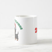 Christmas Black Dachshund Mug: Merry Woofmas コーヒーマグカップ (中央)