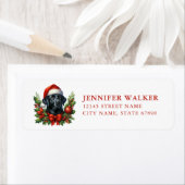 Christmas Black Labrador Retriever Address Labels ラベル (インサイチュ)