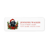 Christmas Black Labrador Retriever Address Labels ラベル (正面)