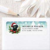 Christmas Black Labrador Retriever Address Labels ラベル (インサイチュ)
