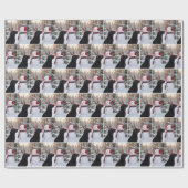 Christmas Black Labrador Retriever with Snowman ラッピングペーパー (フラット)