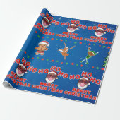 Christmas Black Santa Wrapping Paper ラッピングペーパー (アンロールド)
