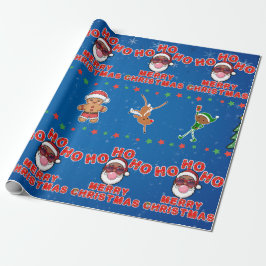 Christmas Black Santa Wrapping Paper ラッピングペーパー
