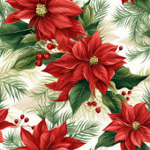 Christmas Blanket Red Poinsettia Festive Accent フリースブランケット
