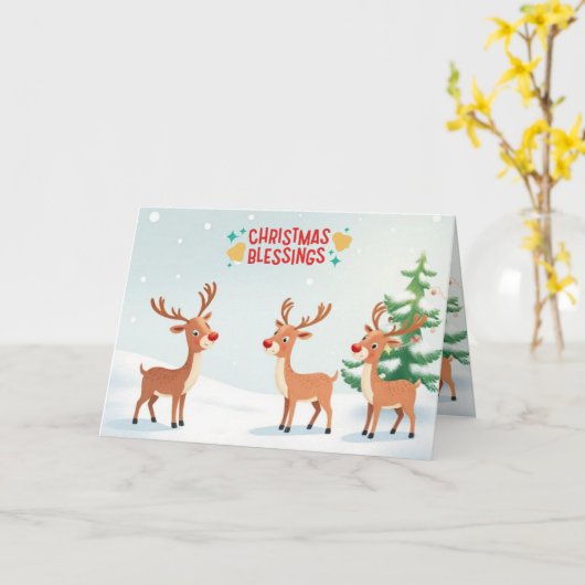 Christmas Blessings カード (黄色い花)