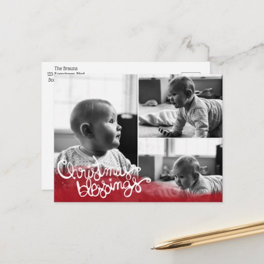 Christmas Blessings シーズンポストカード (正面/裏面インサイチュ)