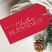 Christmas Blessings Elegant Typography Holiday  ギフトタグ