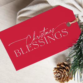 Christmas Blessings Elegant Typography Holiday  ギフトタグ