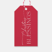 Christmas Blessings Elegant Typography Holiday  ギフトタグ (正面)