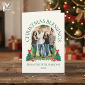 CHRISTMAS BLESSINGS Family Photo カード