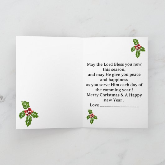 Christmas Blessings for a Priest. シーズンカード (内部)