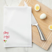 Christmas Blessings Holiday Holly Festive Colorful キッチンタオル (四つ折り)