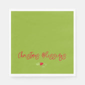 Christmas Blessings Holly Festive Holiday Faith スタンダードランチョンナプキン (正面)