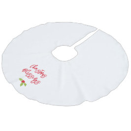 Christmas Blessings Holly Festive Holiday Faith フェイクリネンツリースカート