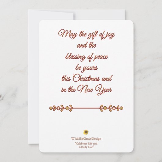 Christmas Blessings Nativity Scene Flat Card シーズンカード (裏面)