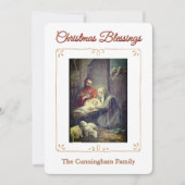 Christmas Blessings Nativity Scene Flat Card シーズンカード (正面)