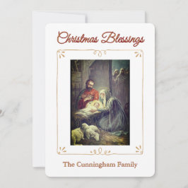 Christmas Blessings Nativity Scene Flat Card シーズンカード