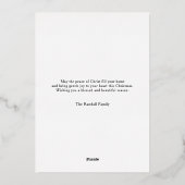 Christmas Blessings Photo Cross Script Faith Green 箔シーズンカード (裏面)