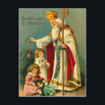 Christmas Blessings-St. Nikolaas シーズンポストカード<br><div class="desc">custom Vintage Victorian Christmas postcards</div>