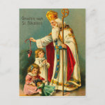 Christmas Blessings-St. Nikolaas シーズンポストカード<br><div class="desc">custom Vintage Victorian Christmas postcards</div>