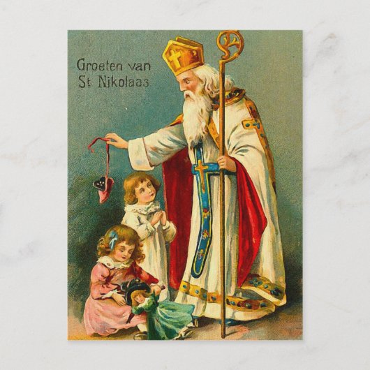 Christmas Blessings-St. Nikolaas シーズンポストカード (正面)