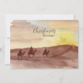Christmas Blessings Three Wise Men Camels Desert シーズンカード (正面)