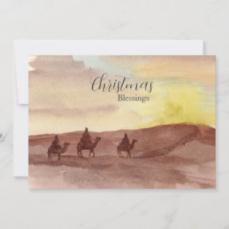 Christmas Blessings Three Wise Men Camels Desert シーズンカード