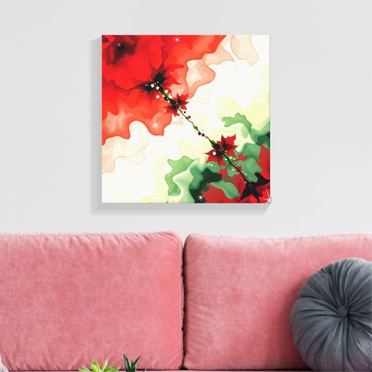 Christmas Bloom Frequencies Premium Wrapped Canvas キャンバスプリント (インサイチュ (リビング))