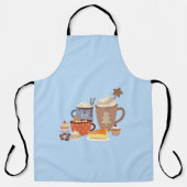 christmas blue coffe style  エプロン (正面)