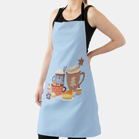 christmas blue coffe style  エプロン (インサイチュ)