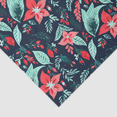 Christmas Blue Elegant Botanical Floral Holiday 薄葉紙 (詳細)